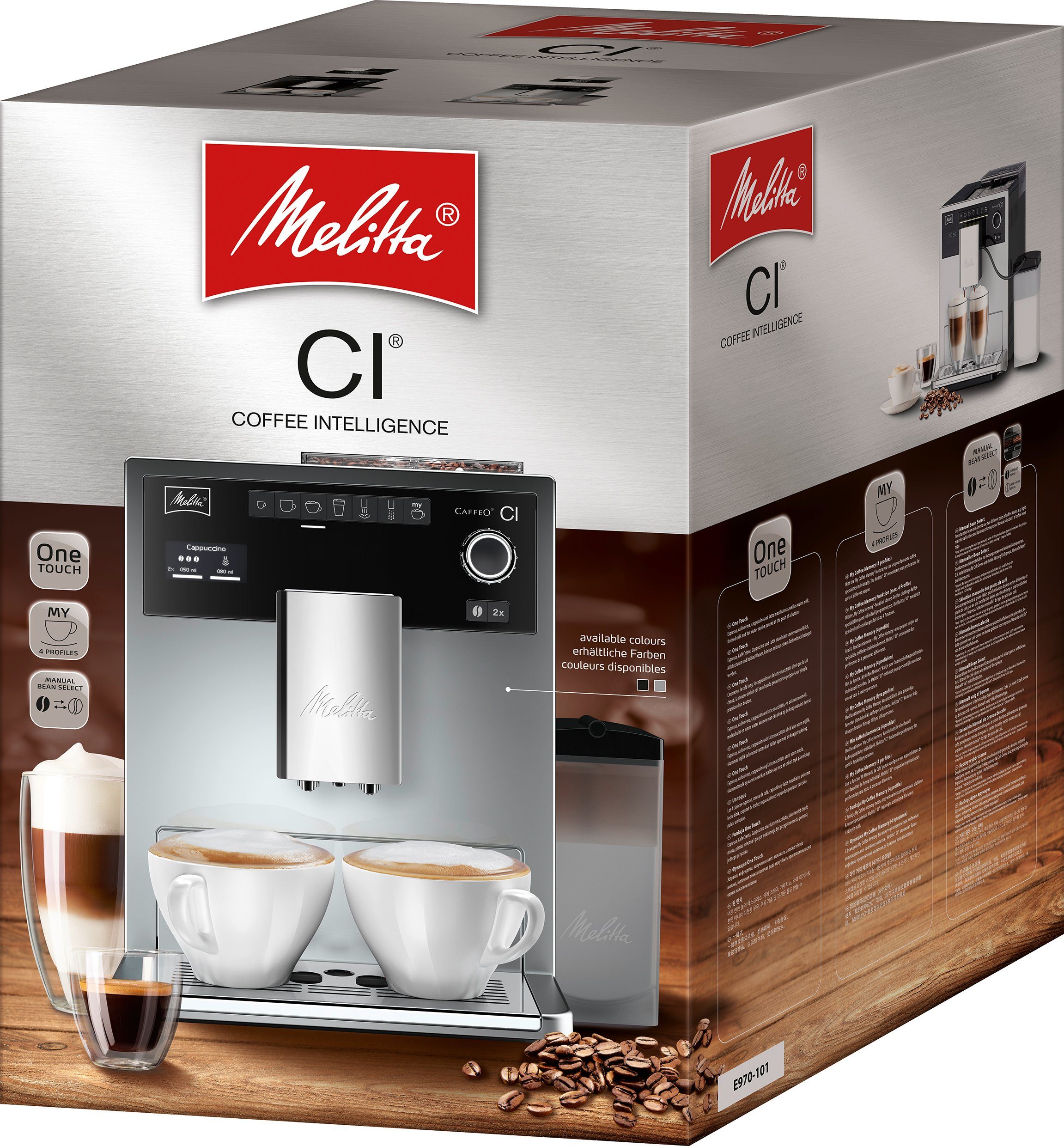 Melitta Kaffeevollautomat CI E970-101 Programmierbare Brühtemperatur Silber