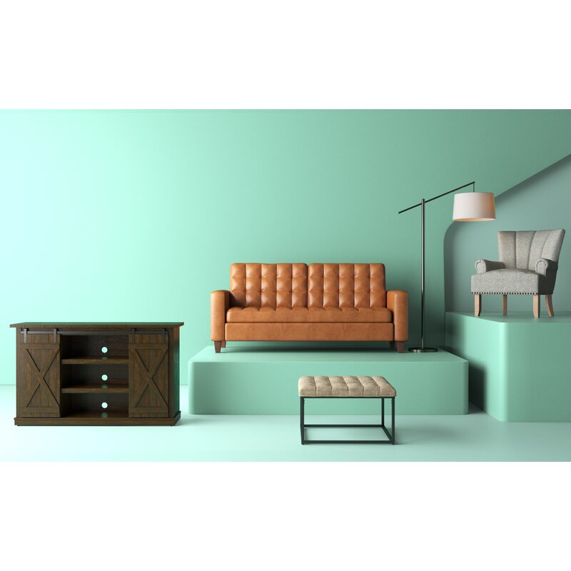 Milton 76” Vegan Leather Square Arm Sofa