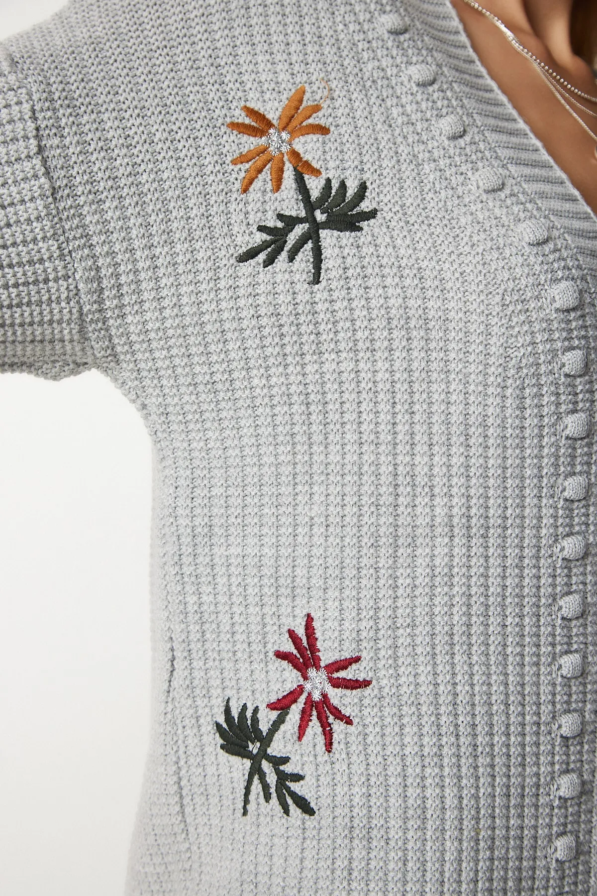 Happiness İstanbul  Strickjacke - Grau - Relaxed Fit