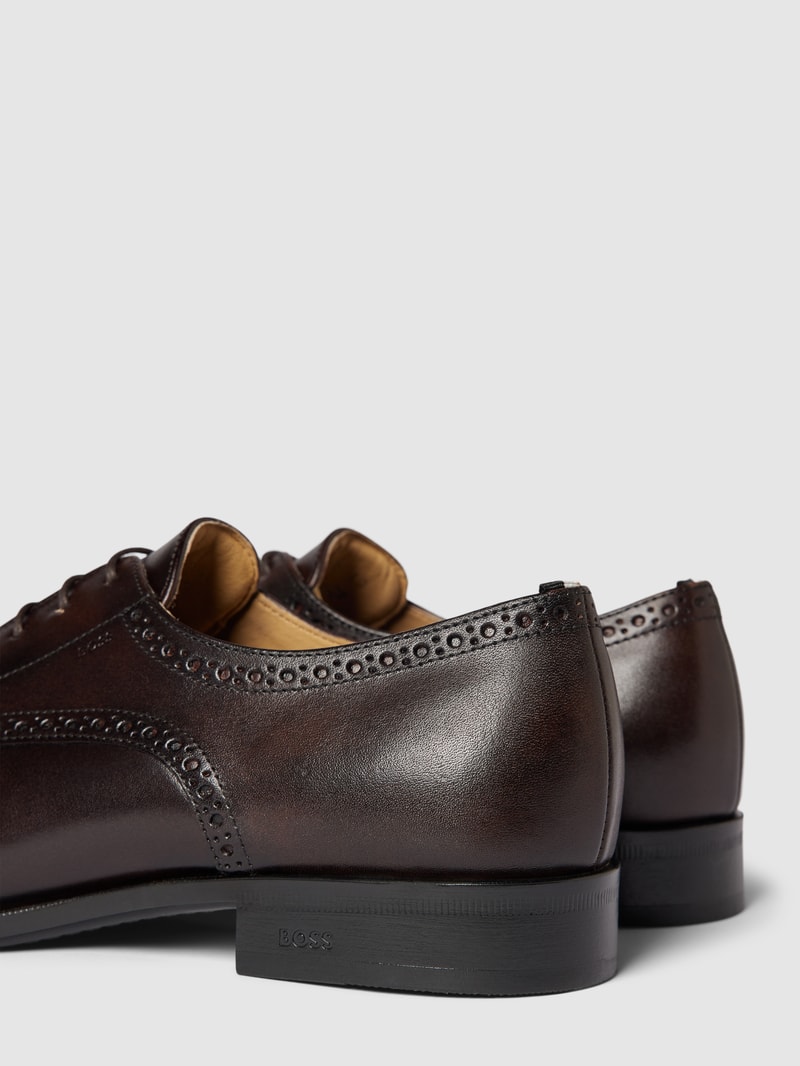 Derby-Schuhe aus Leder Modell 'Colby' in dunkelbraun
