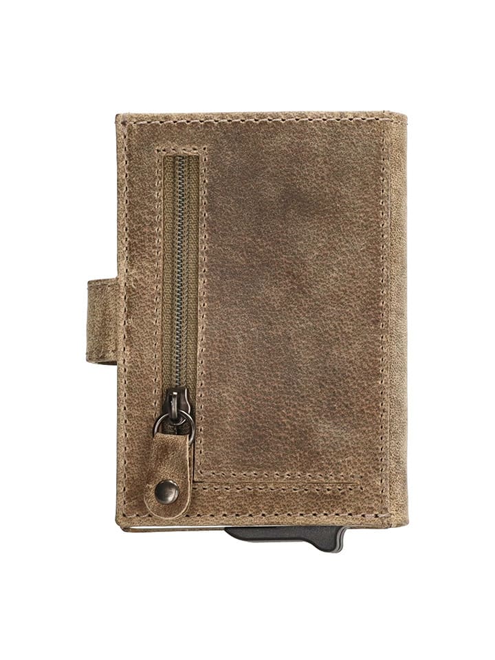 HIDE & STITCHES Leder-Geldbörse in Beige - (B)8 x (H)10 x (T)2 cm günstig kaufen onesize