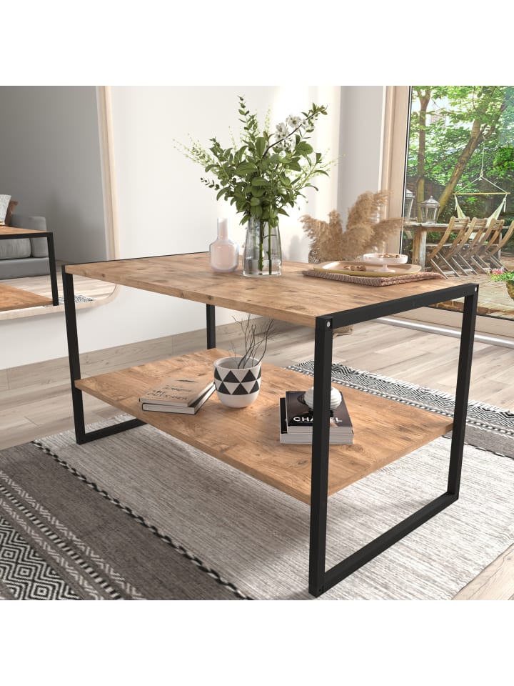 VCM  Industrie Styl Sofatisch Couchtisch Insasi L in Honig-Eiche günstig kaufen onesize