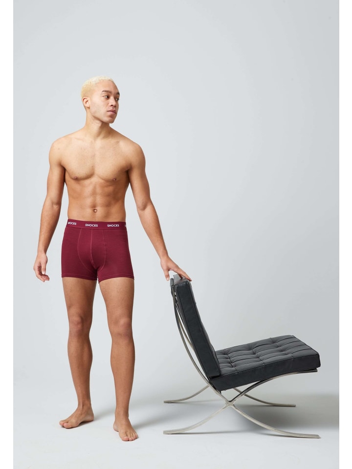 SNOCKS Boxershorts aus Bio-Baumwolle 6 Stück in Rote Streifen günstig kaufen