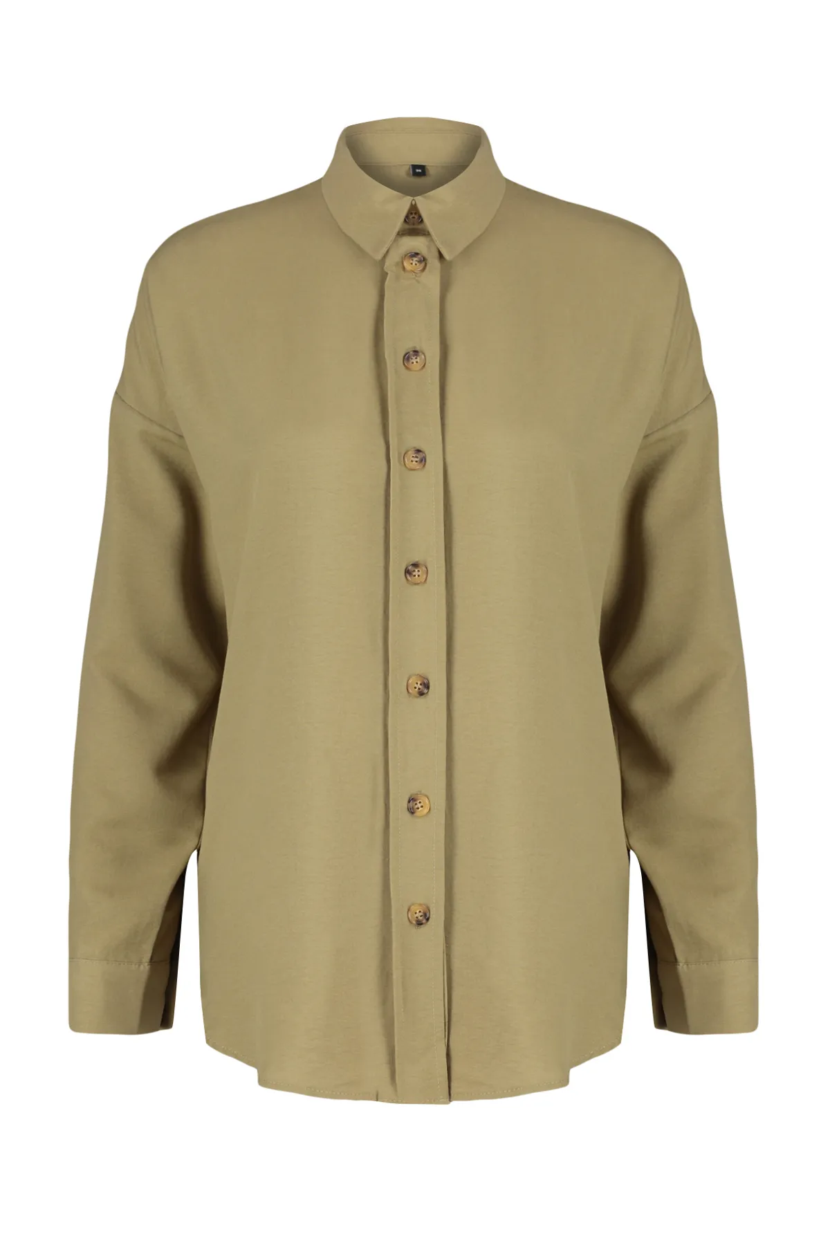 Trendyol Collection  Übergroßes, gewebtes Hemd in Hellkhaki - Wide Fit TWOSS24GO00147