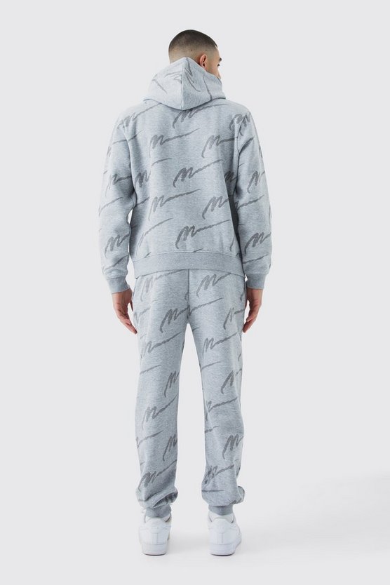 Man Signature Hoodie-Trainingsanzug mit Print