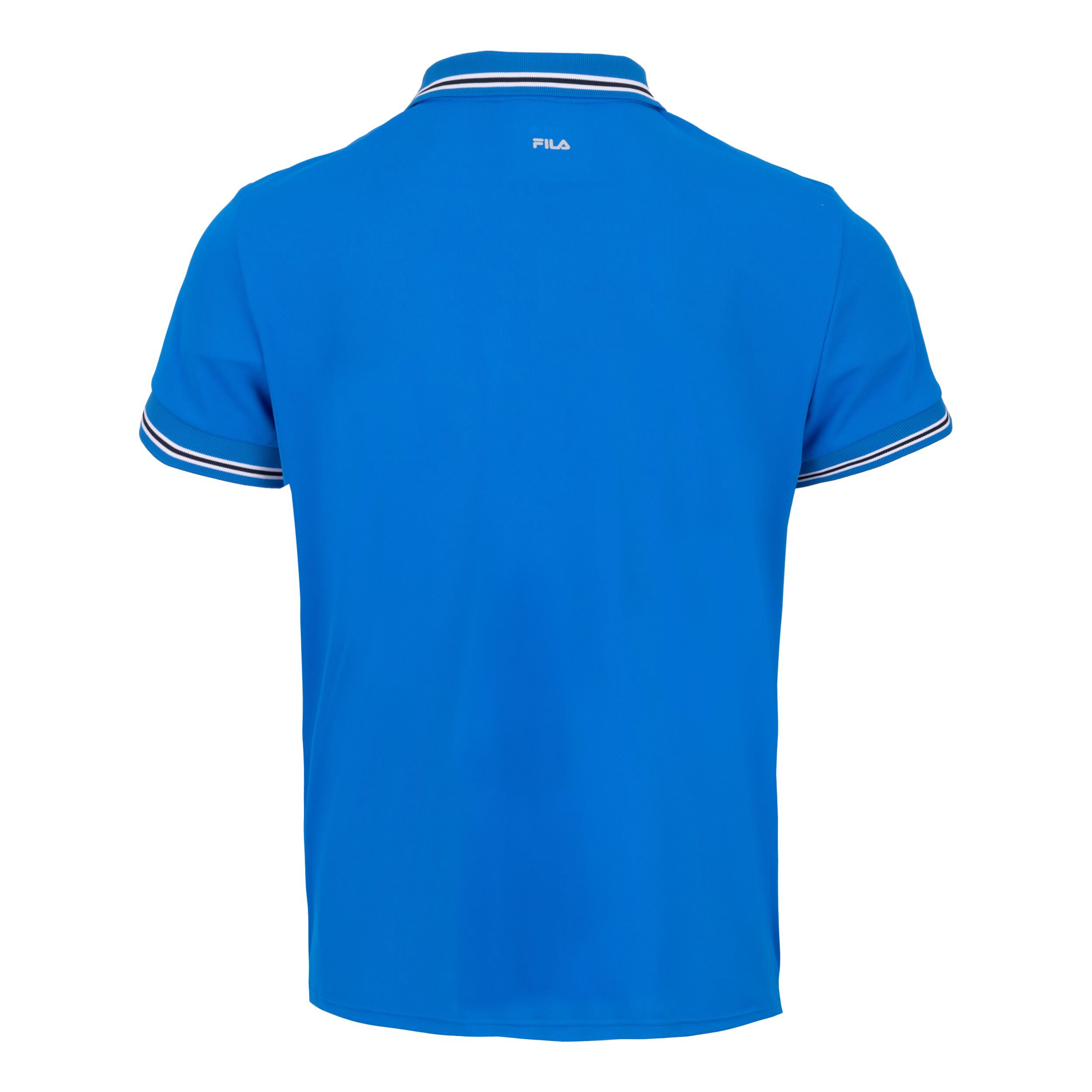 Piro Button Polo Herren - Blau, Weiß