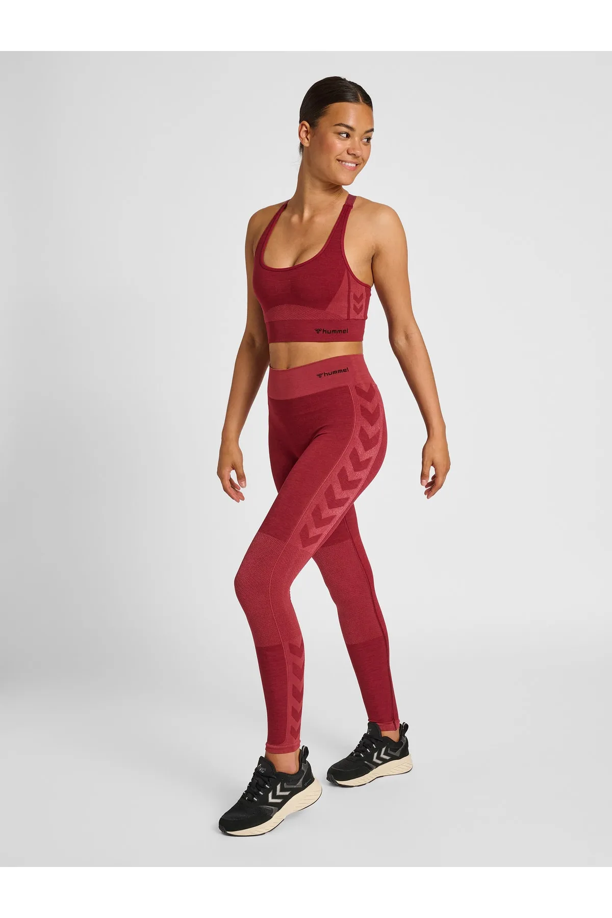 hummel  Sport-Leggings - Rot - Mittlerer Bund