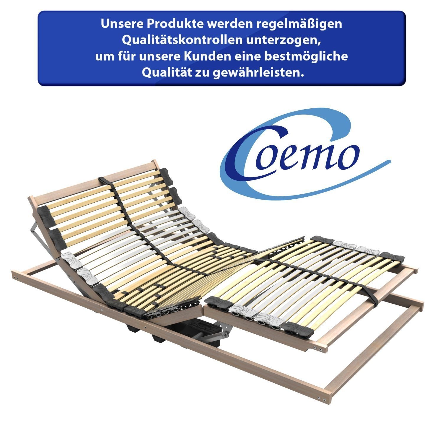 Lattenrost, Coemo, Kopfteil motorisch verstellbar, Fußteil motorisch verstellbar, PREM KF elektrischer Lattenrost 90x200 mit Motor, günstiger Bausatz