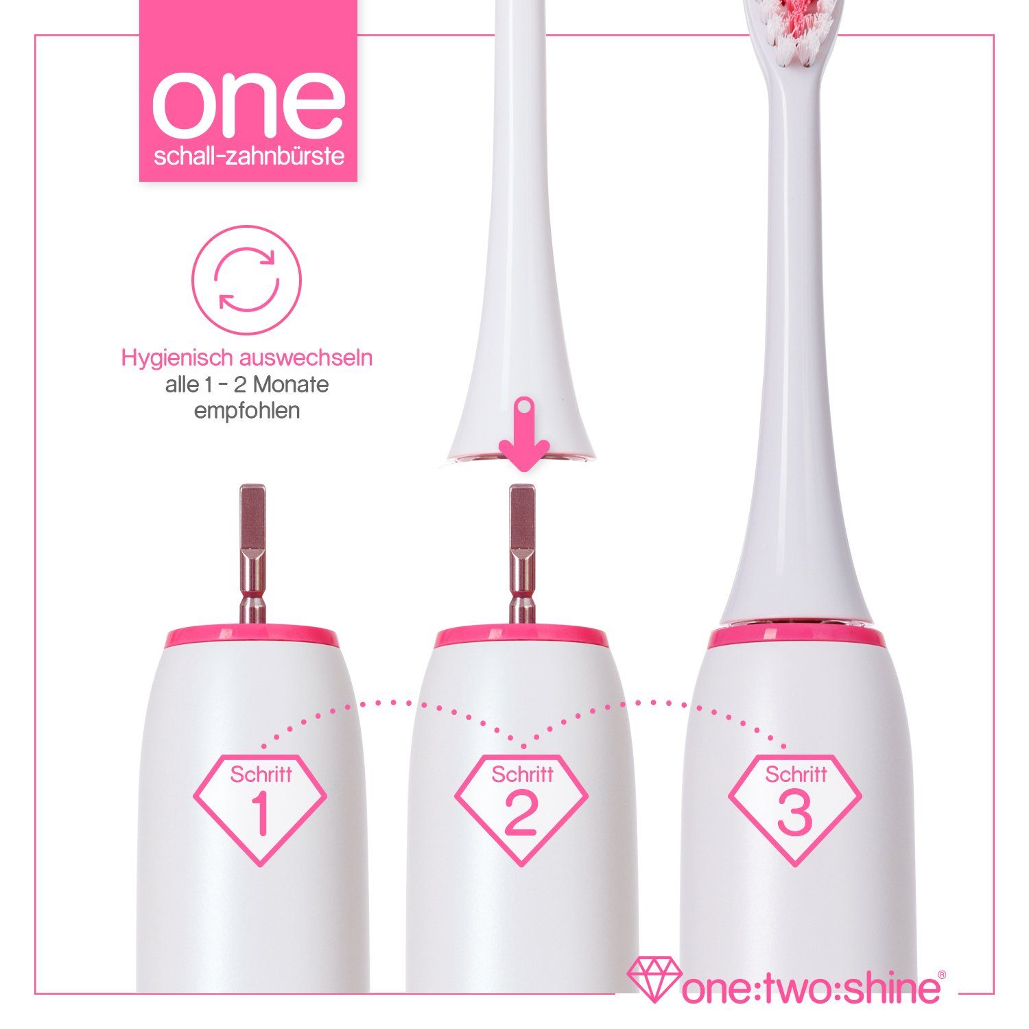 one:two:shine Aufsteckbürsten Bürstenkopf 10er