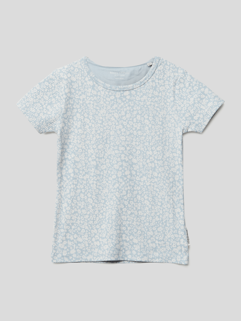 T-Shirt mit floralem Muster in hellblau