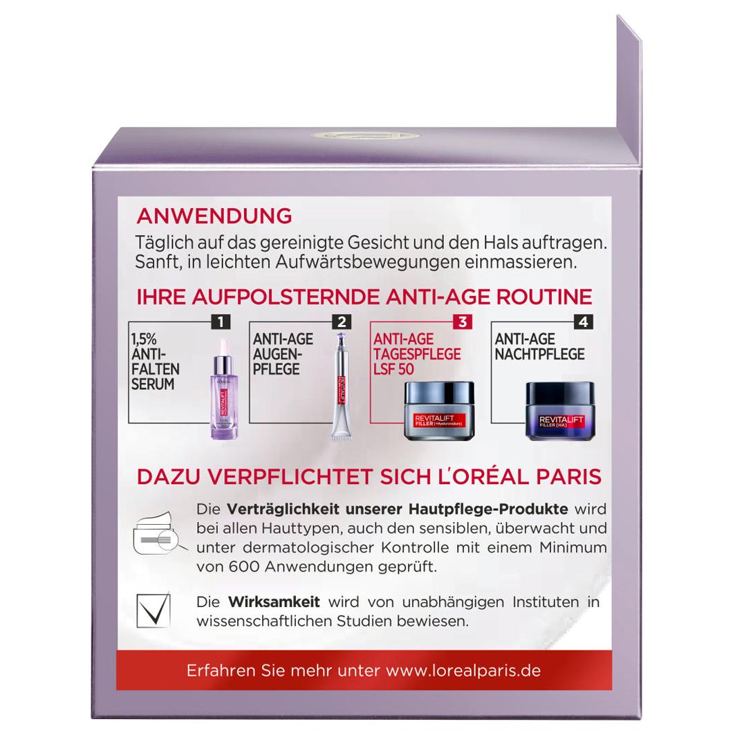 Filler Anti-Aging Tagescreme LSF 50 mit Hyaluronsäure