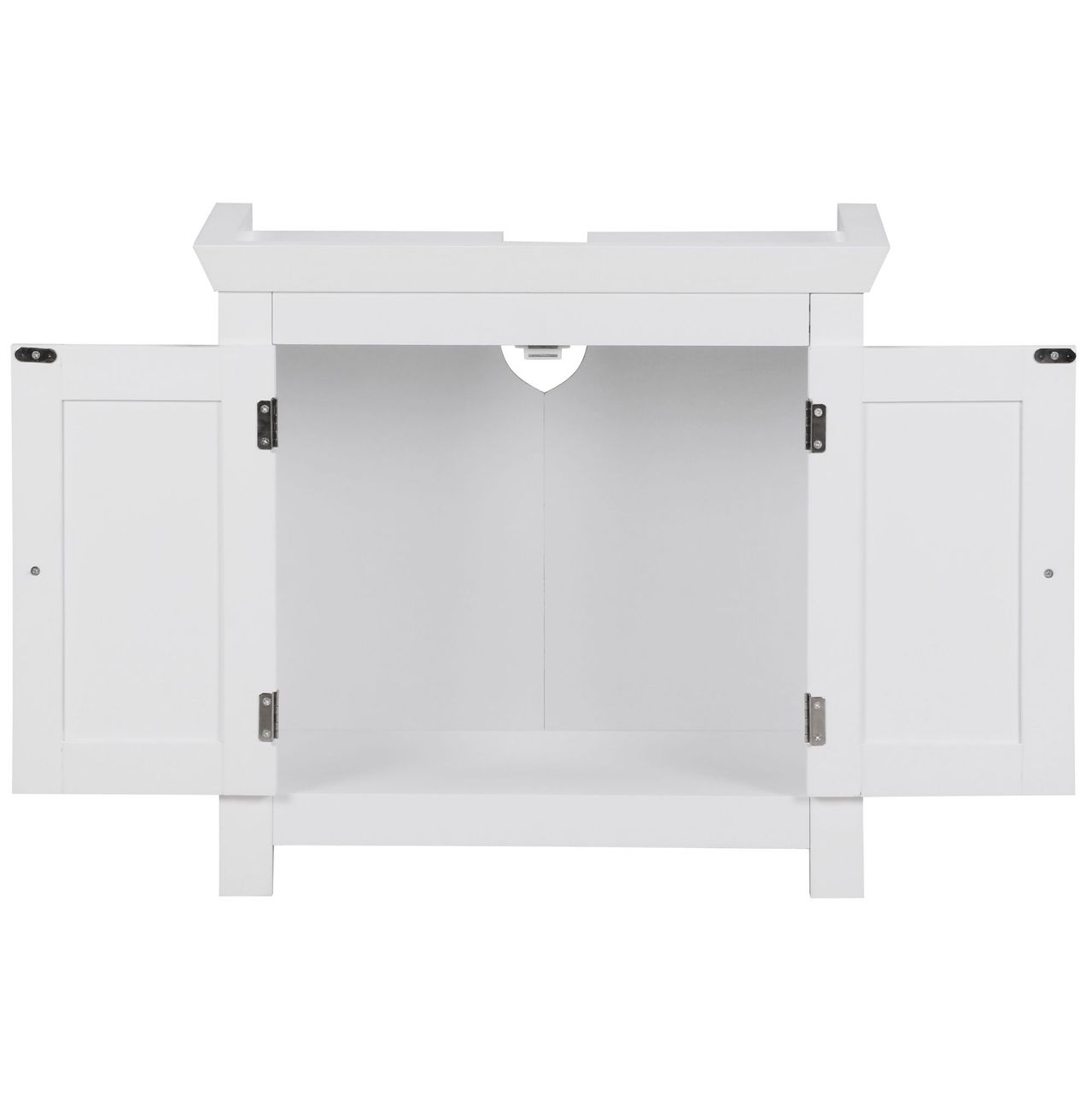 Wohnling Bad Waschbecken Unterschrank 55,5 x 57 x 30 cm 2 Türen weiß
