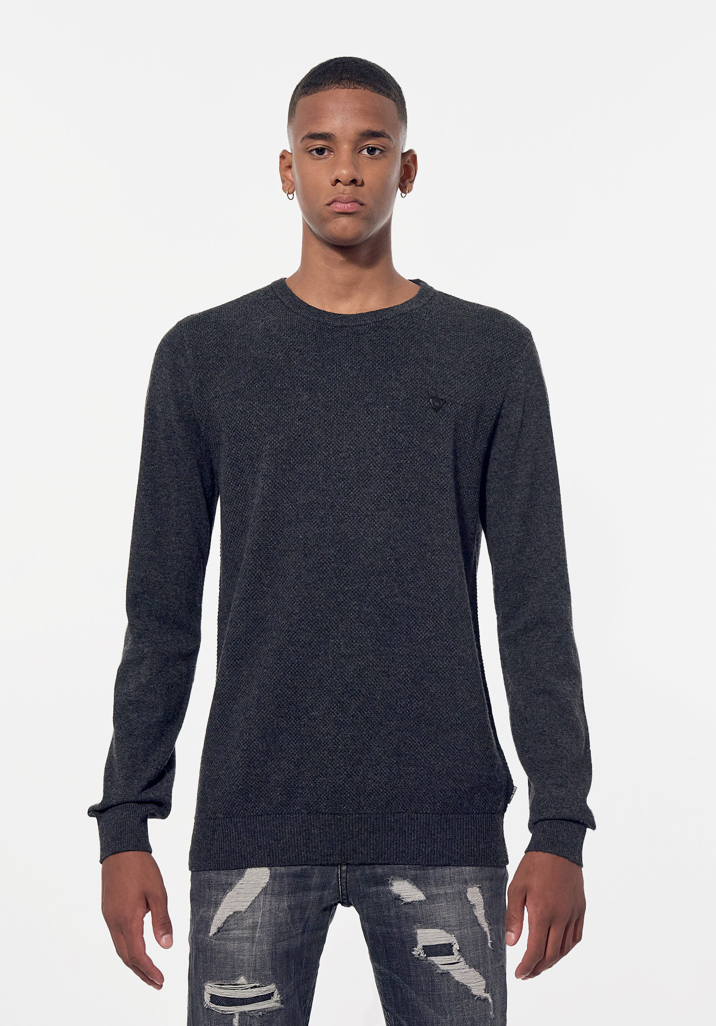 ARYM   Pull gris régular Homme