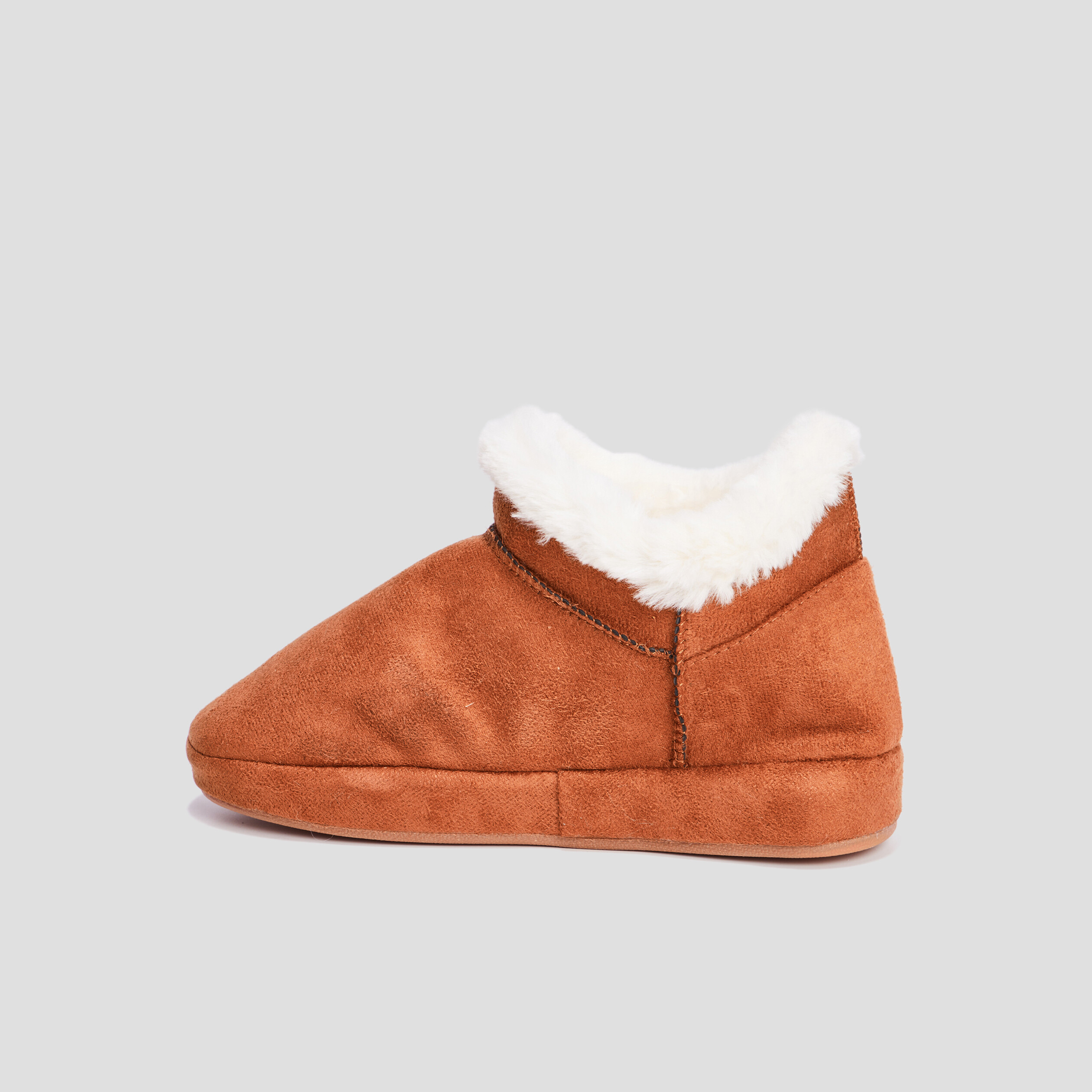 Chaussons bottines fourrés camel femme | La Halle