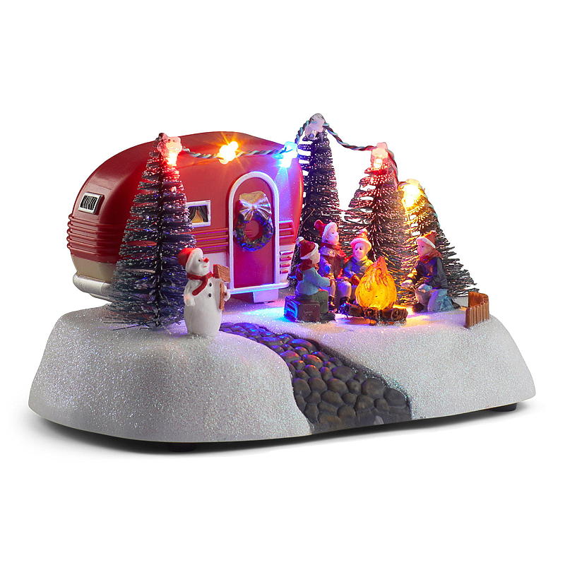 Home Julelandsby Camping m/lys, 18,5x13x10,5 cm