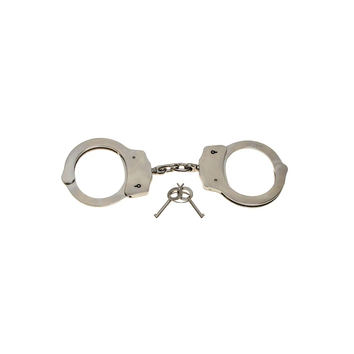 Handschellen mit Kette schwer, Stahl vernickelt