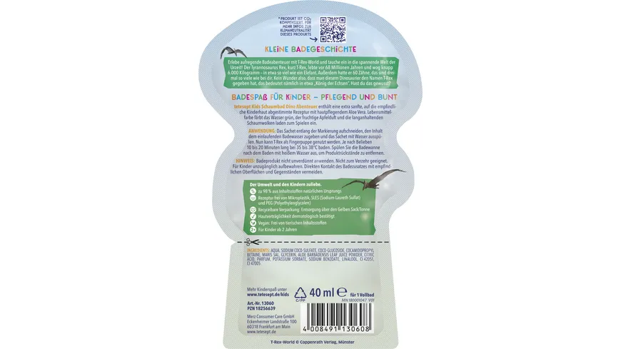 tetesept Kinder Badespaß Schaumbad T-Rex-World 40ml 40 ml