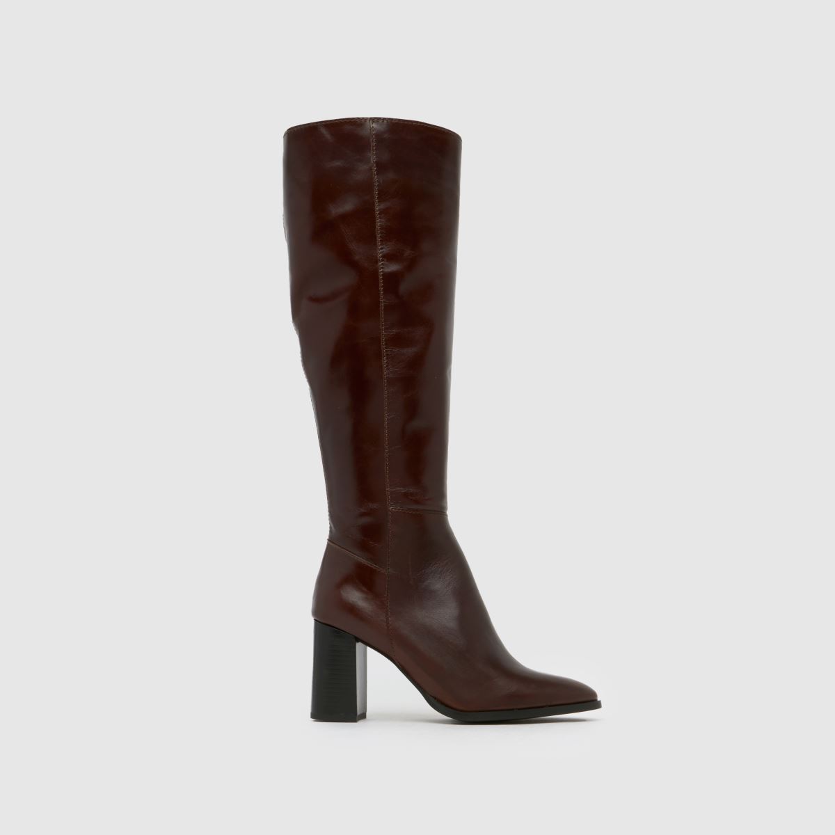 Schuh Dami – Bruna knähöga läderstövlar