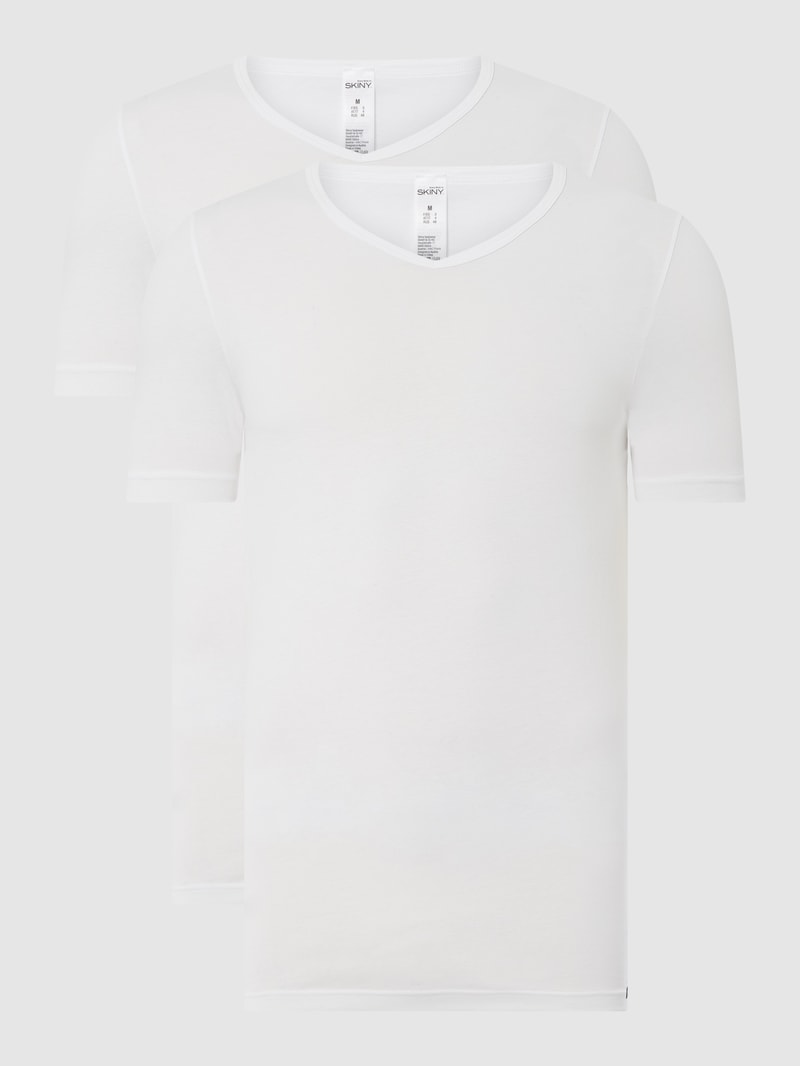T-Shirt aus Baumwolle im 2er-Pack in weiß