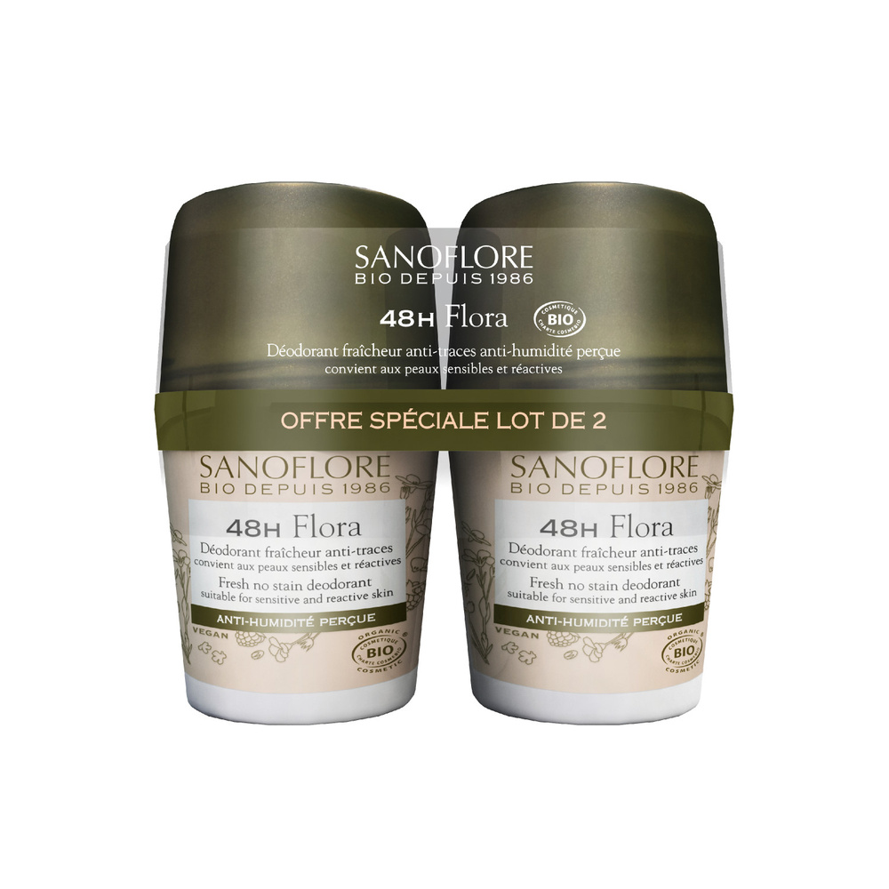Sanoflore Deodorants Lot 2 déodorant bio efficacité 48h