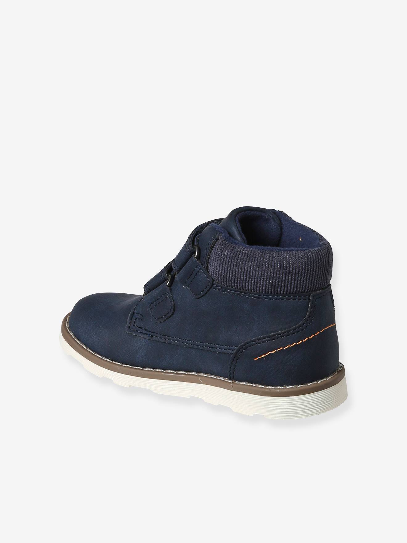 Vertbaudet Warme Kinder Klett-Boots mit Anziehtrick - blau