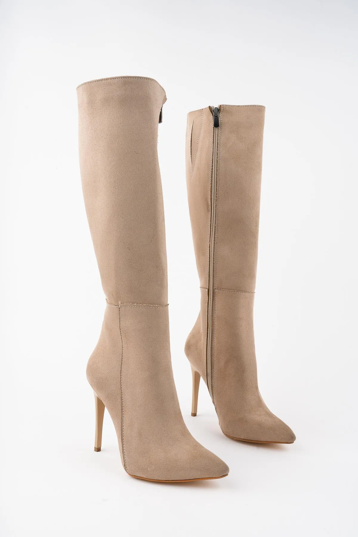 MUGGO  Florence Guaranteed Damenstiefel mit dünnem Absatz und spitzer Zehenpartie und seitlichem Reißverschluss