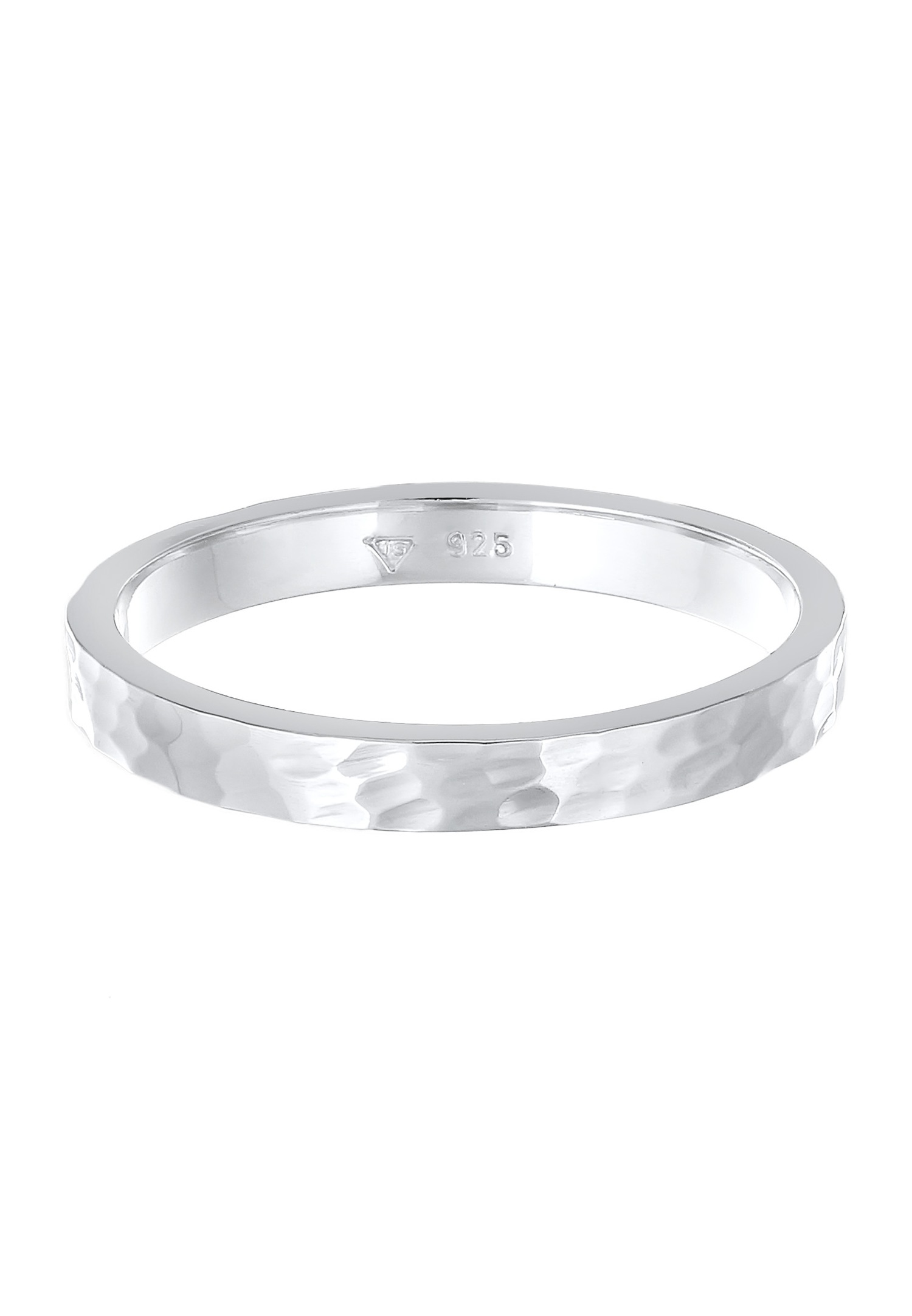 Boucle d'oreille Elli pour femme « Pinky Promise » avec base martelée en argent sterling 925