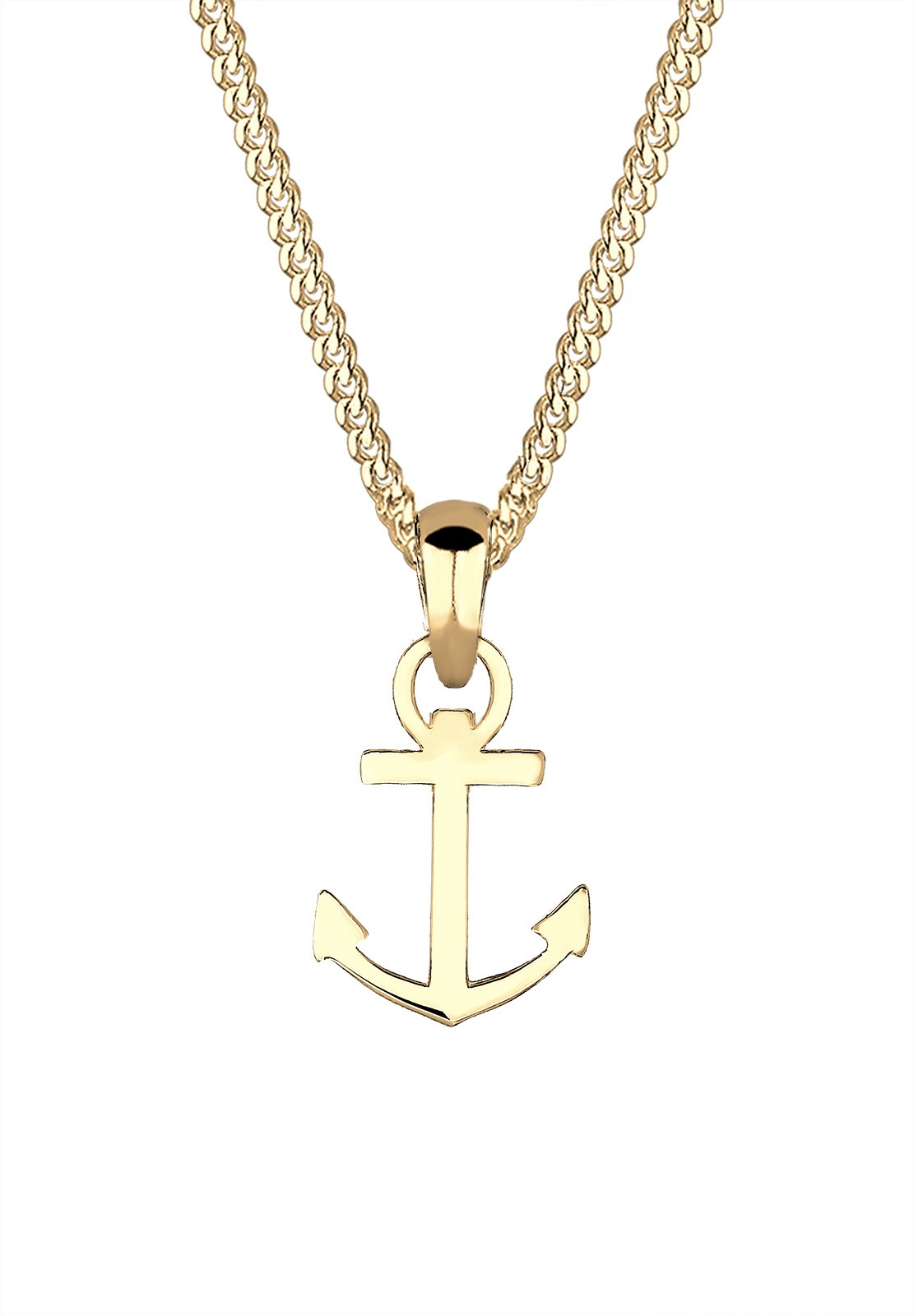 Elli PREMIUM Halskette Anker Heimatsymbol 585 Gelbgold