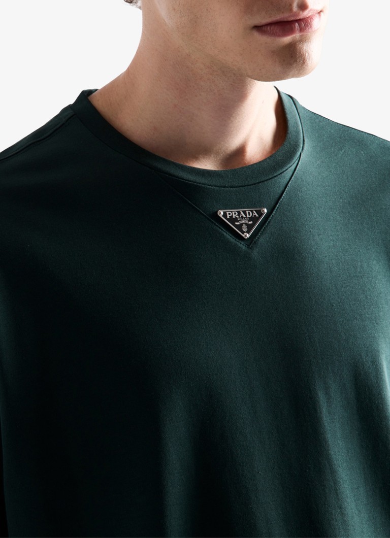 Tricou lejer cu logo-ul Prada