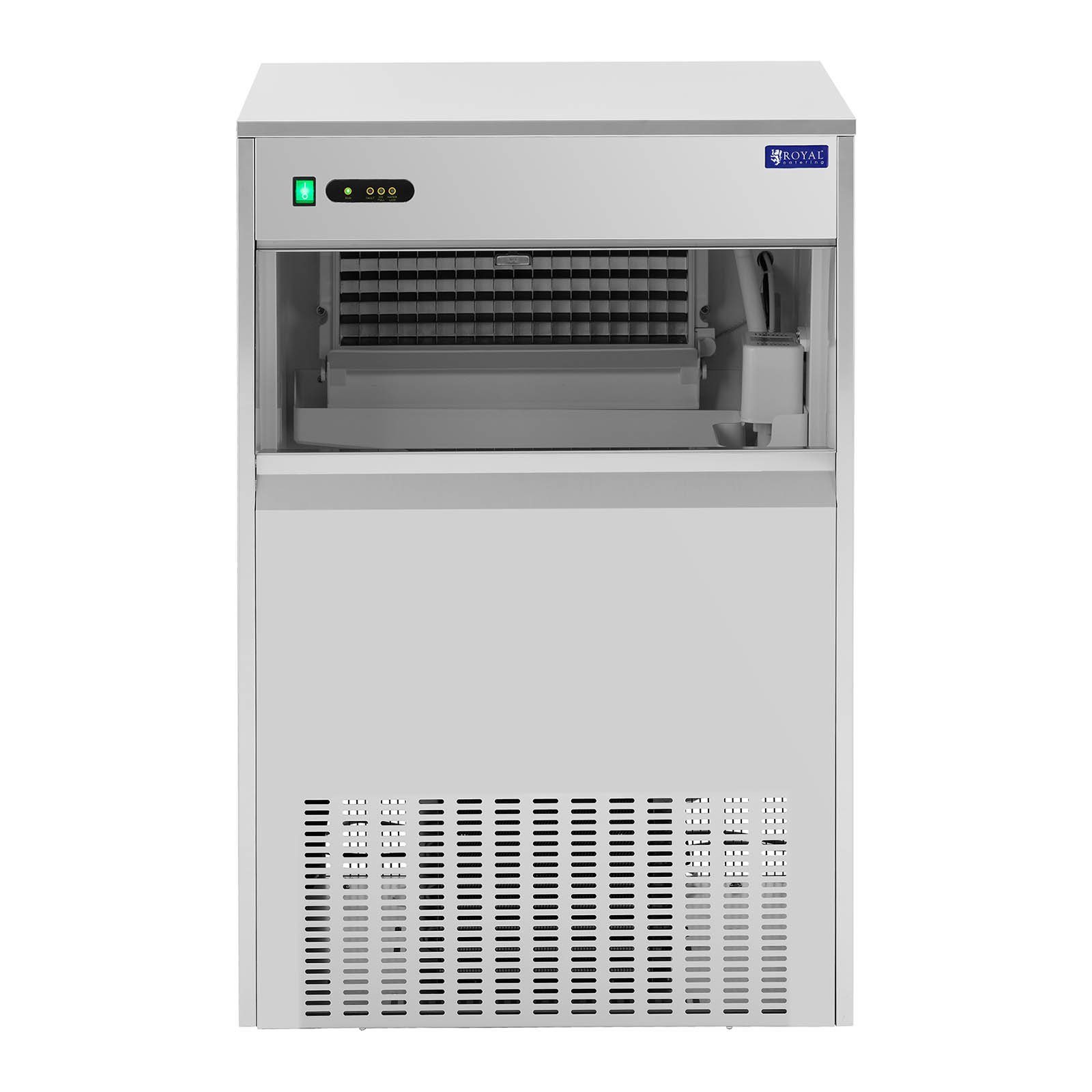 Royal Catering Eiswürfelmaschine Eiswürfelmaschine 80kg/24 h - 55kg Fassungsvermögen 470W Edelstahl