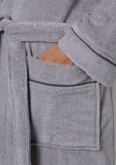 Morgenstern, Bademantel, Velours, grau