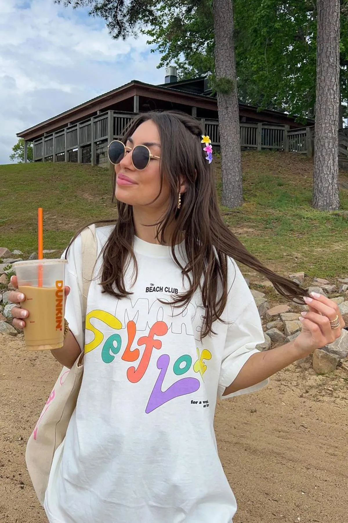 Madmext  Weißes bedrucktes Oversize-T-Shirt Mg1522