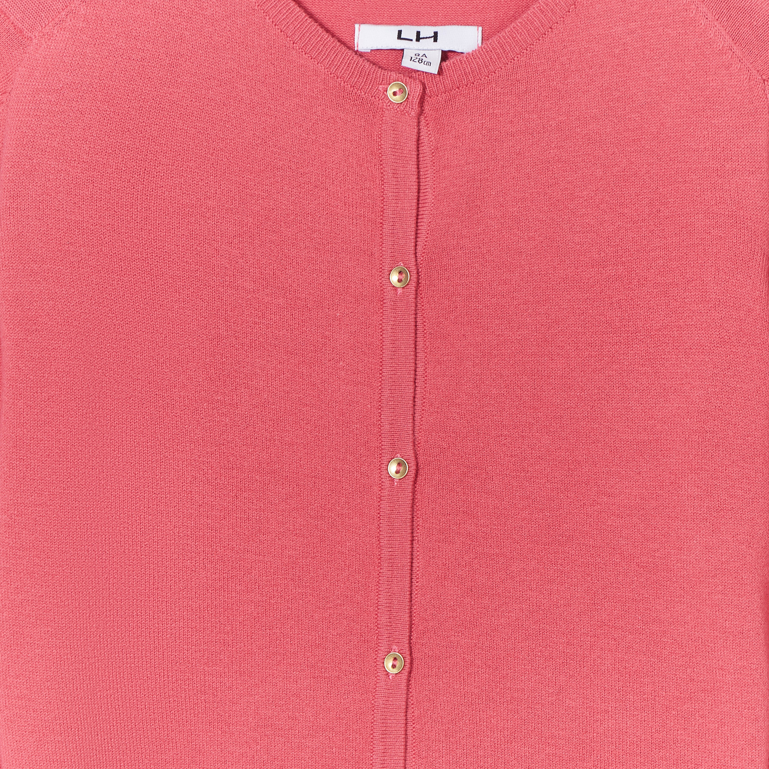 Gilet boutonné rose framboise fille | La Halle