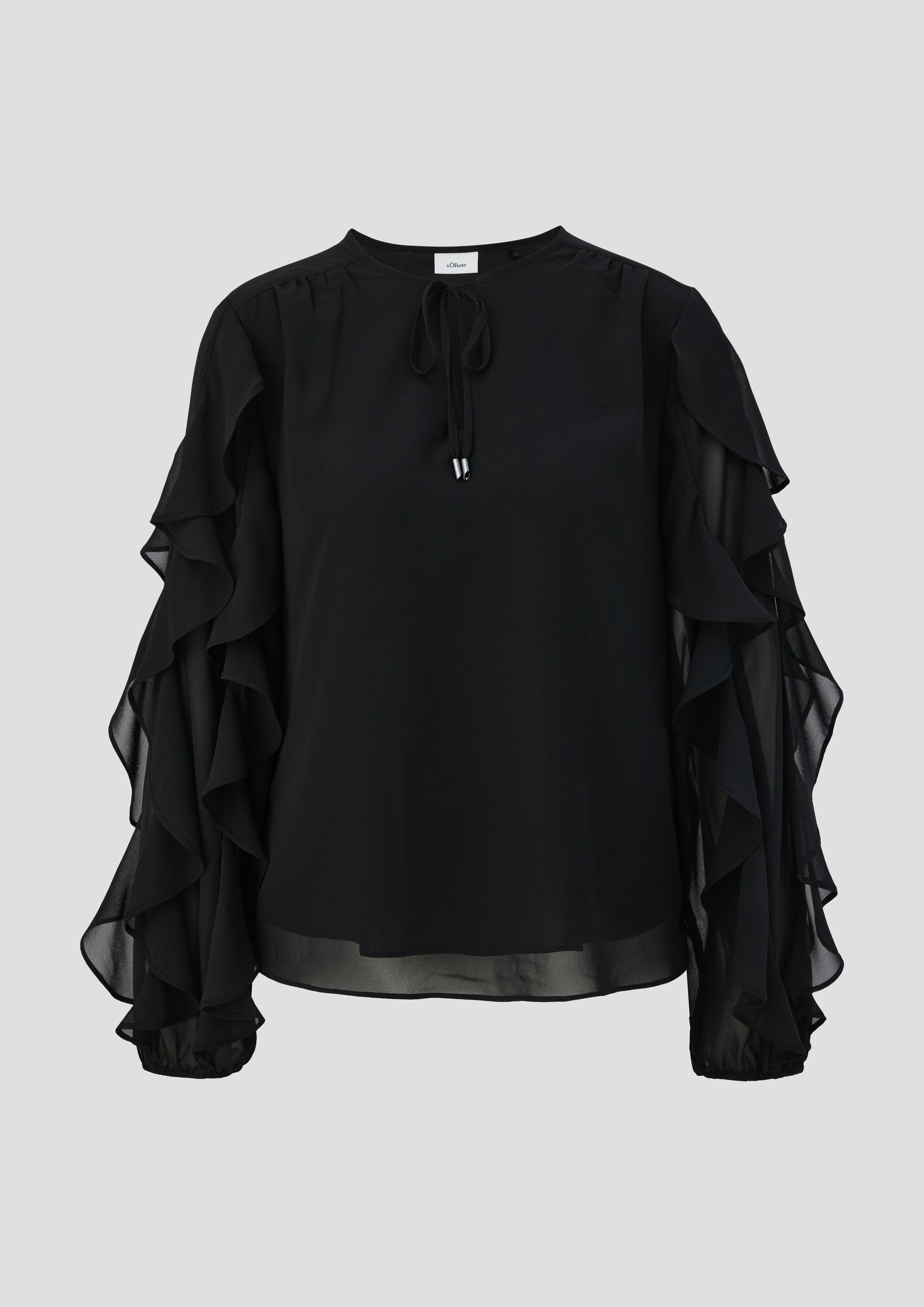 Chiffonbluse mit Rüschen-Ärmeln  2141664-9999