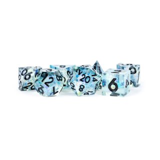 Handcrafted Sharp Edge Resin Dice Set: Captured Frost (7)