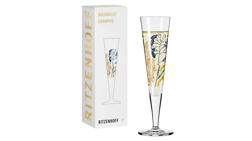 RITZENHOFF Champagnerglas Goldnacht #34 von Concetta Lorenzo Gold, Schwarz