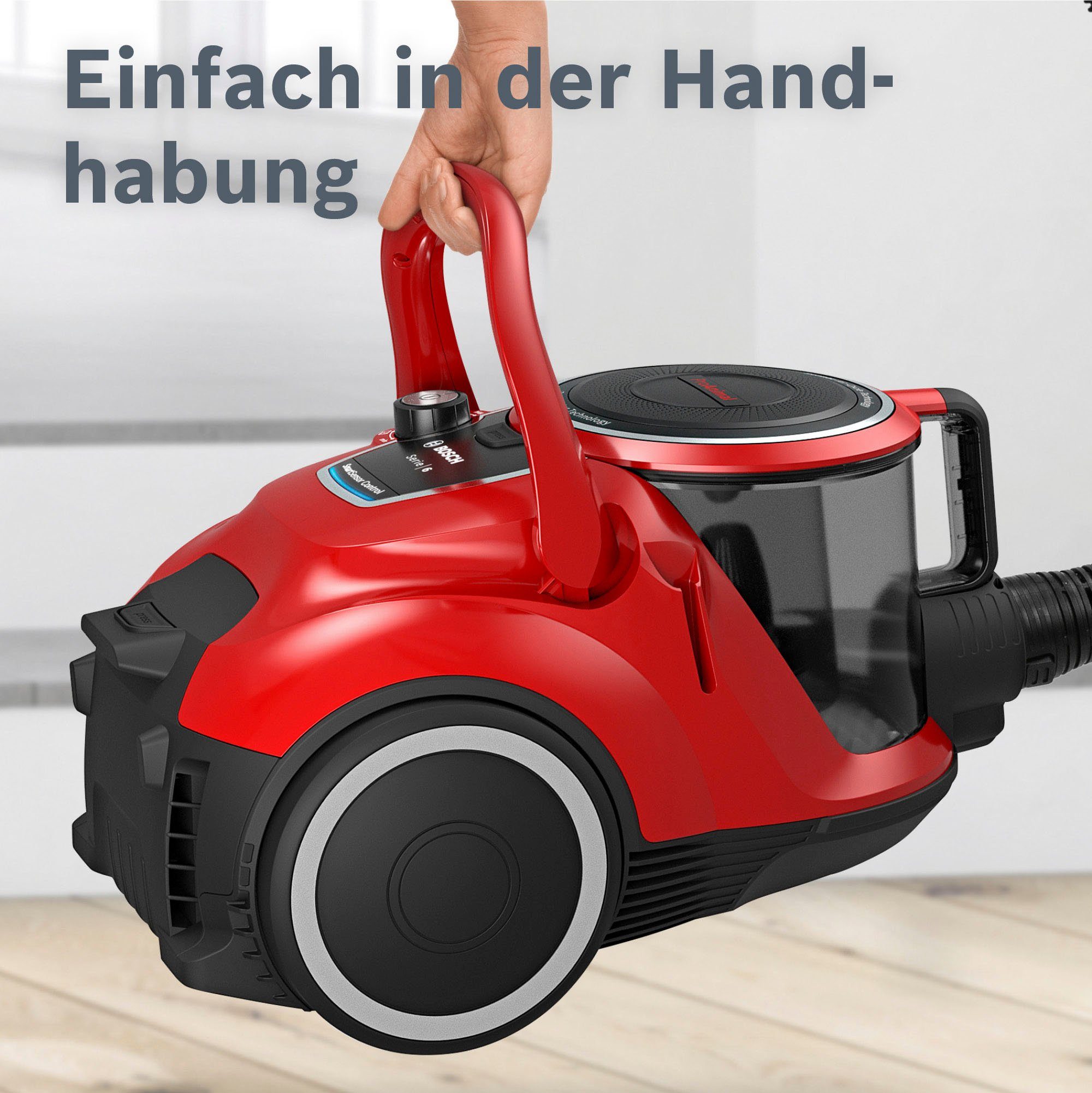 BOSCH Bodenstaubsauger BGC41PET, Ideal für Haustierbesitzer, 750 W, beutellos, inkl. umfangreichen Zubehör und AirTurbo Plus Düse