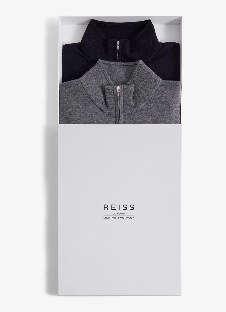 Reiss Blackhall fino pleteni vuneni džemper s skiperom u paketu od 2 komada