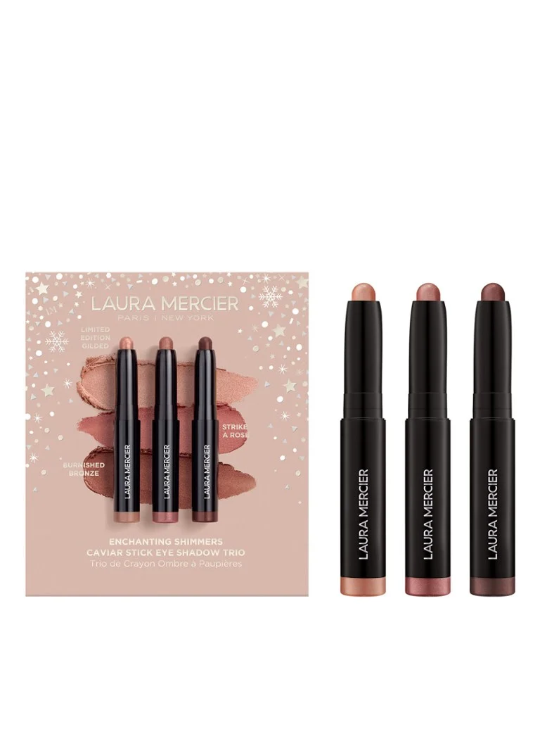 Fard de pleoape Laura Mercier, trio de farduri de pleoape Enchanting Shimmers Caviar - Ediție limitată