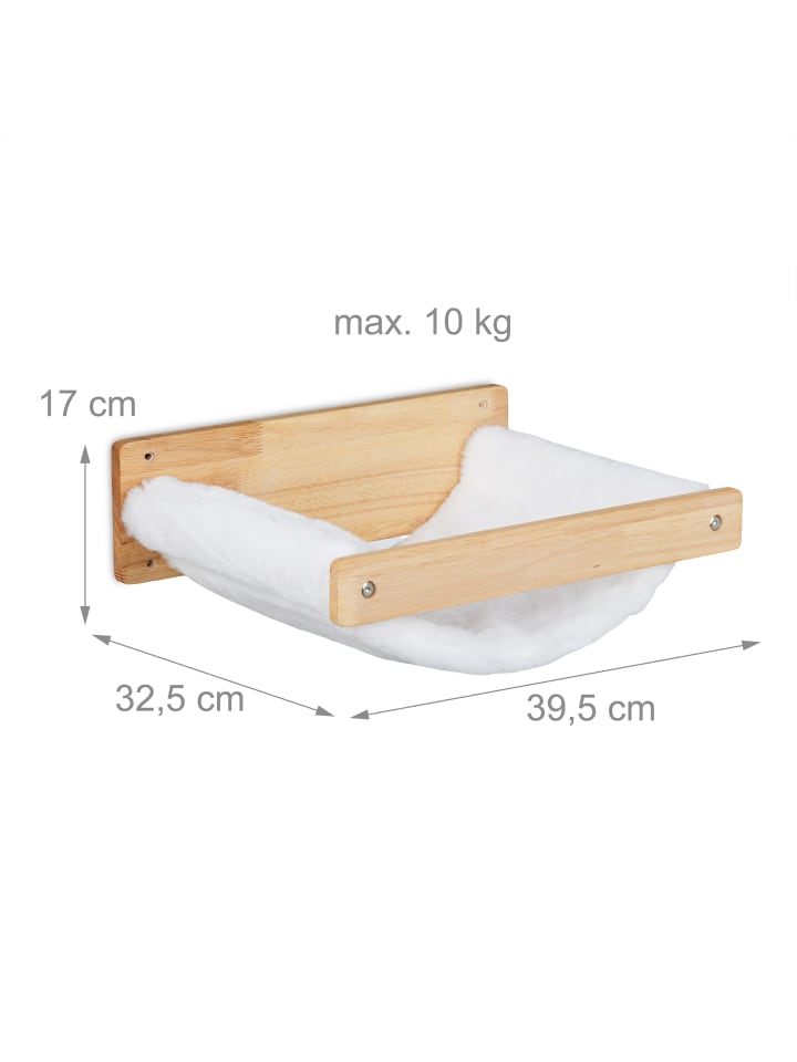 relaxdays Katzenhängematte in Weiß/ Natur günstig kaufen onesize