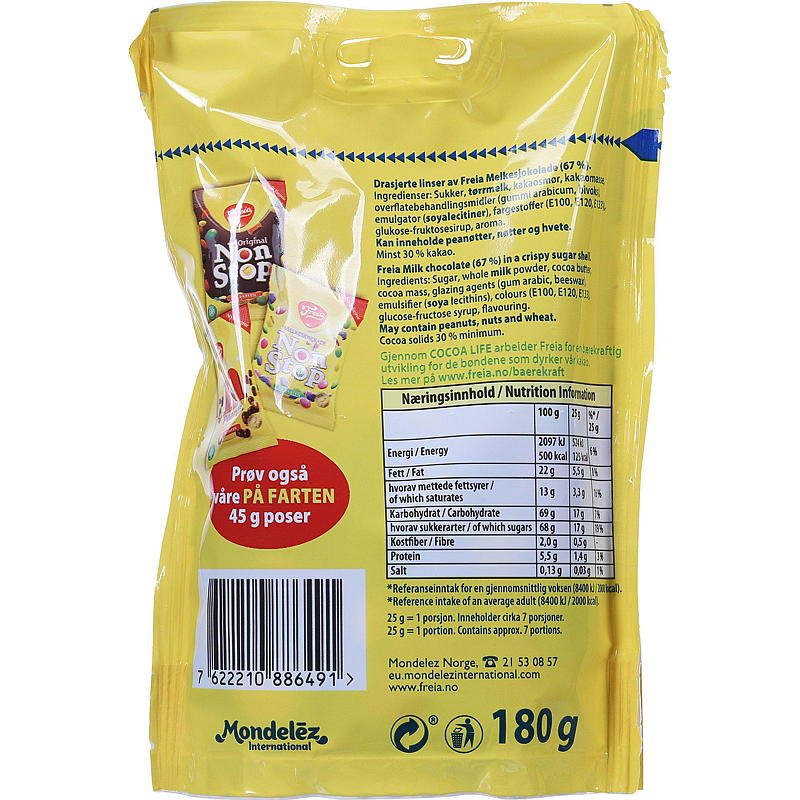 Freia Non Stop 180 g melkesjokolade