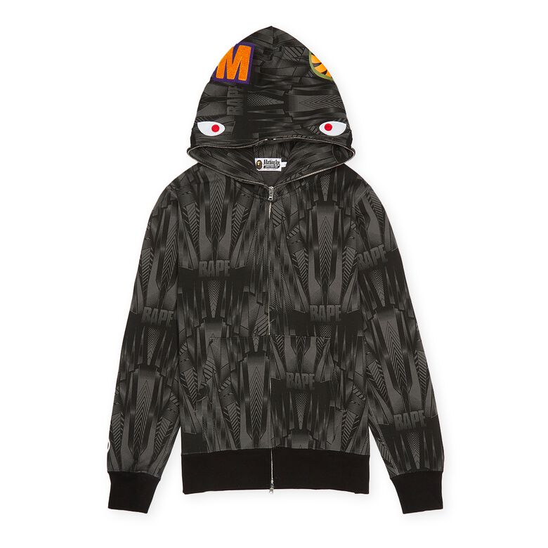 A Bathing Ape Bape Speed Racer Shark Full Zip Hoodie Black