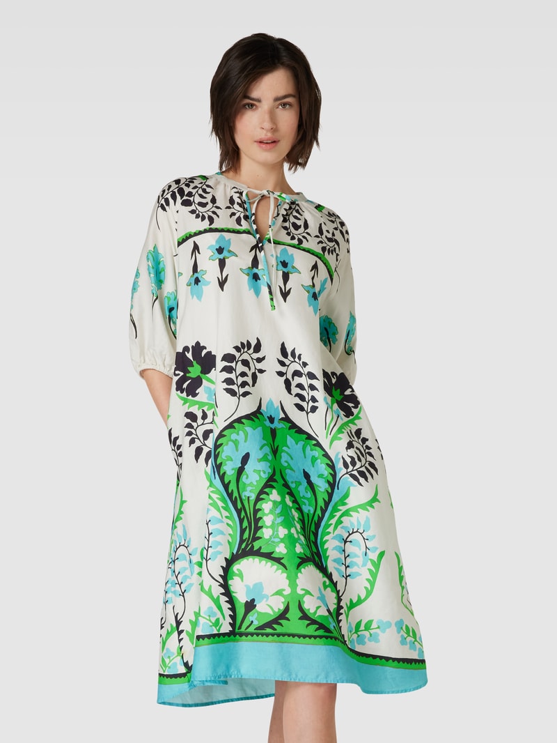 Blusenkleid mit Schnürung in weiß