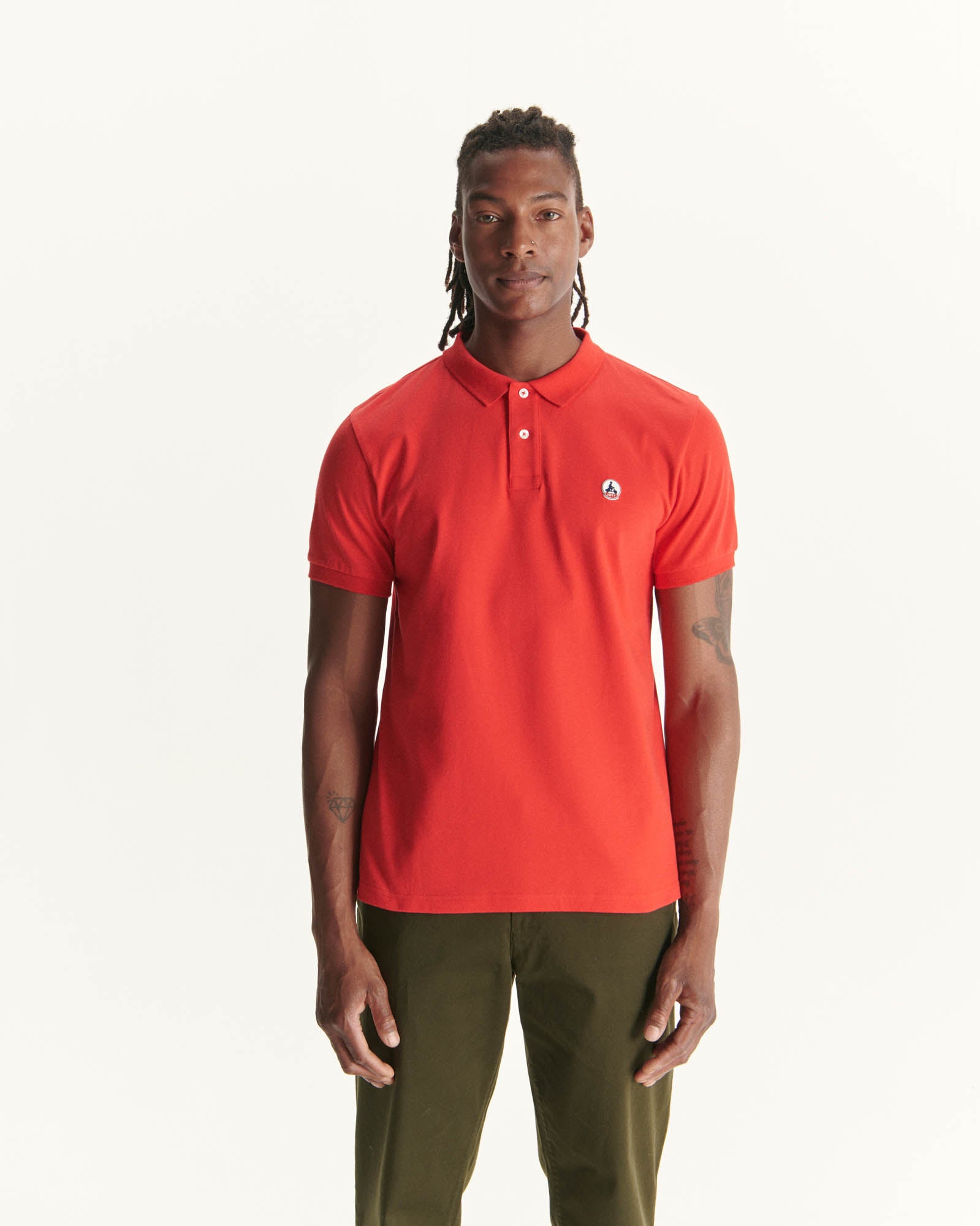 Polo homme en coton biologique Rouge vif Marbella