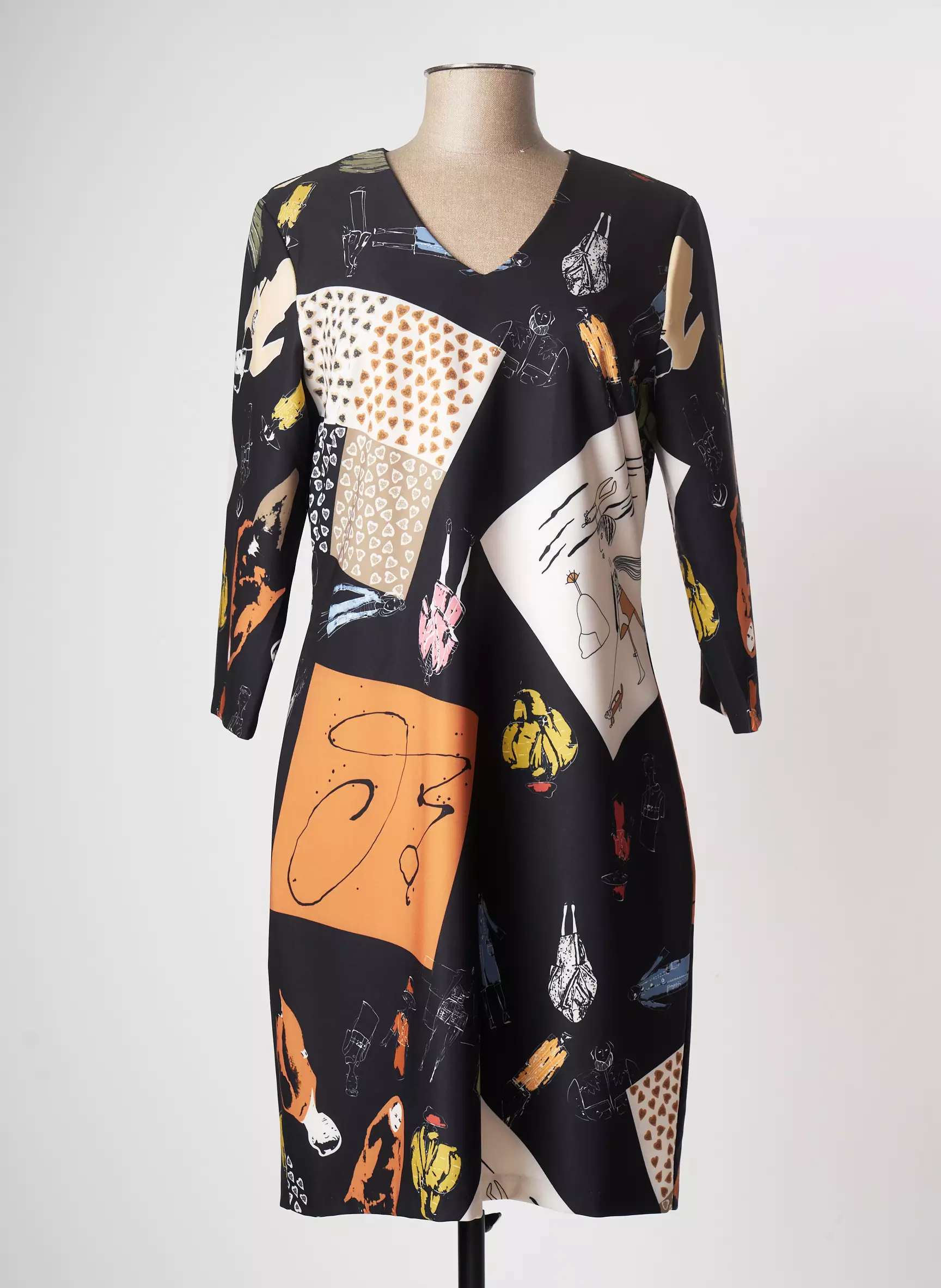 Couleurs Du Temps Robes Mi Longues Femme couleur noir