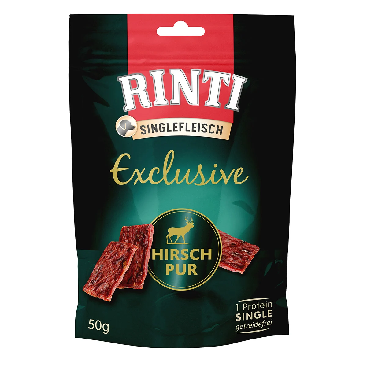 Rinti Singlefleisch Exclusive Snack Hirsch pur bei ZooRoyal