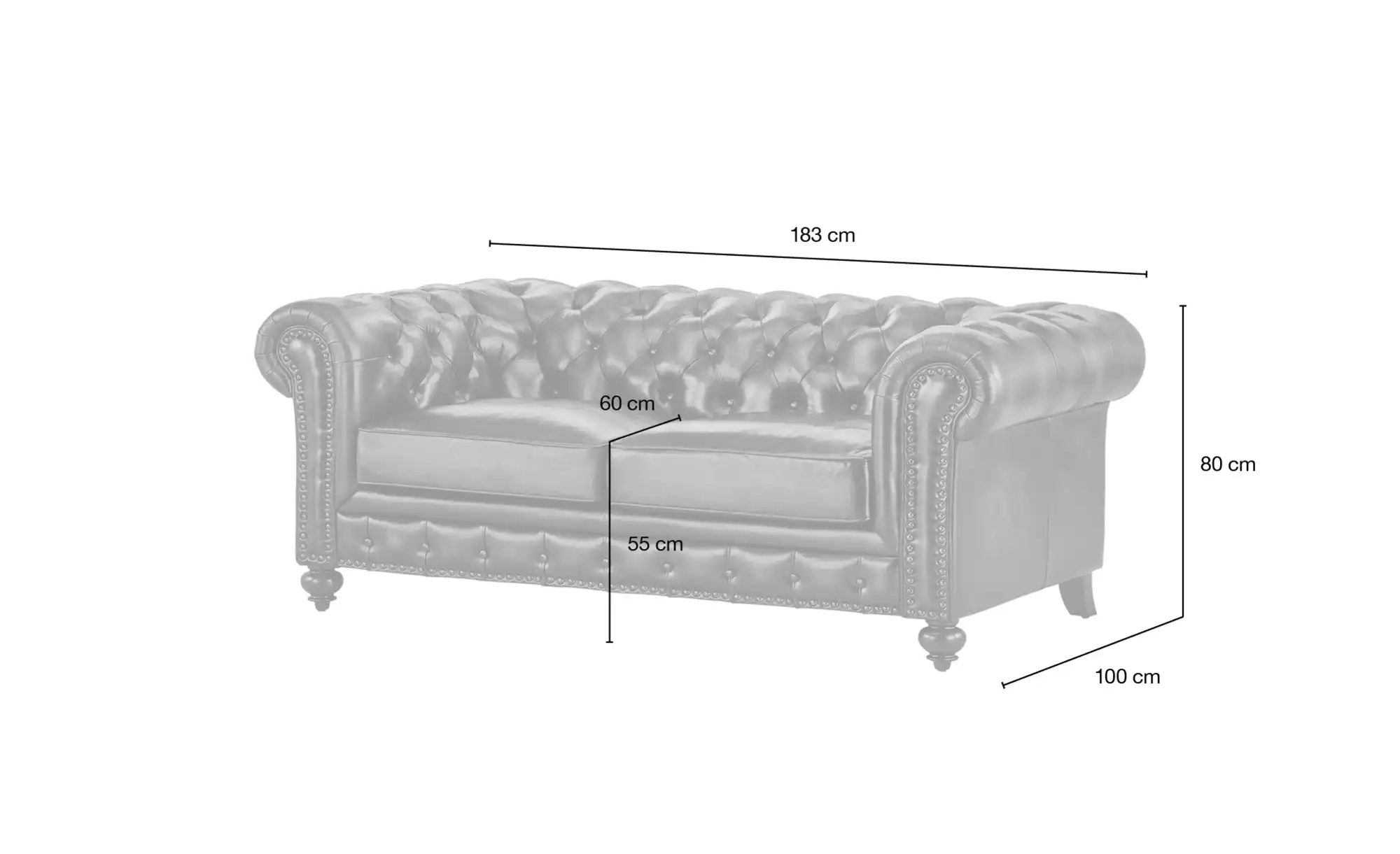 Primo Sofa im Vintagelook Chesterfield