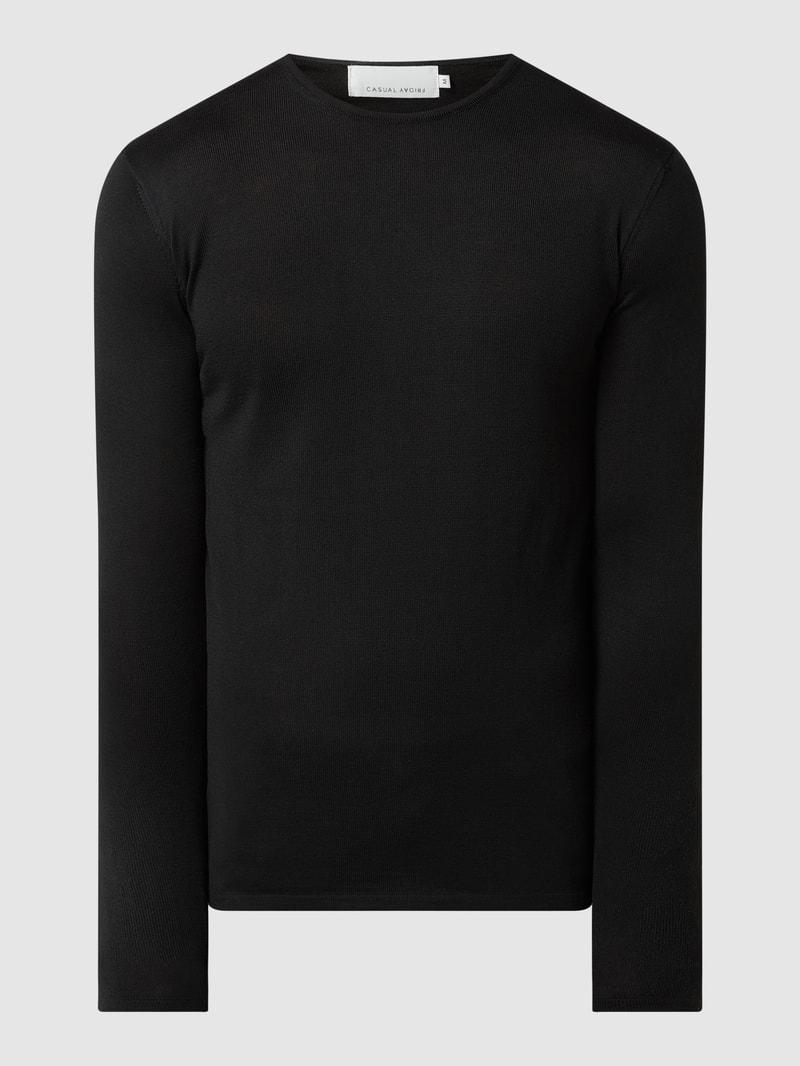 Pullover aus Wollmischung in schwarz