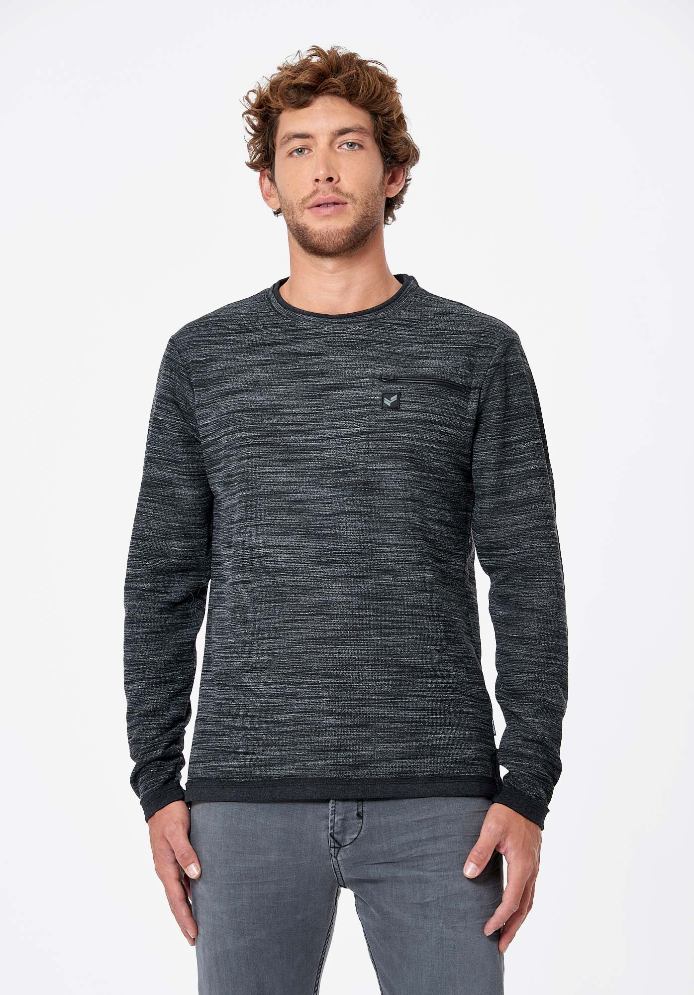 PAO    T-shirt gris chiné Homme