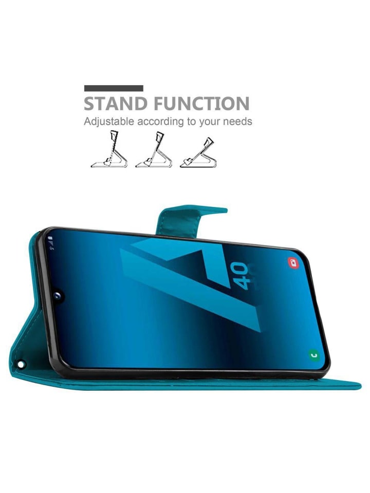 cadorabo Hülle für Samsung Galaxy A40 Blumen Design in FLORAL BLAU günstig kaufen onesize